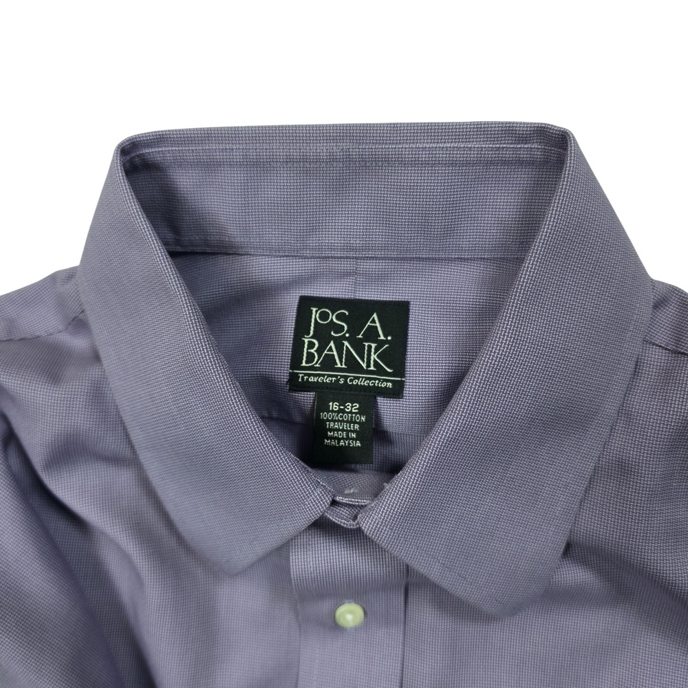 Jos.‎ A. Bank Traveler's Collection Purple Cotton Dress Shirt Mens 16-32 - Picture 2 of 7